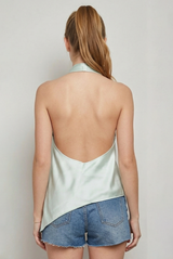 Cowl Halter Neck Asymmetric Blouse