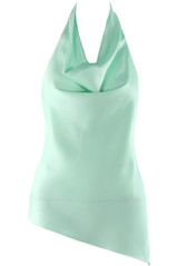 Cowl Halter Neck Asymmetric Blouse