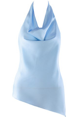 Cowl Halter Neck Asymmetric Blouse