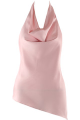 Cowl Halter Neck Asymmetric Blouse