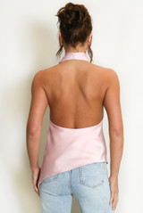 Cowl Halter Neck Asymmetric Blouse