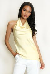 Cowl Halter Neck Asymmetric Blouse