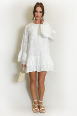 Anglaise Frill Detail Shift Dress