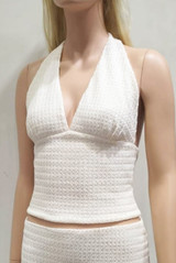 Waffle Texture Halterneck Top