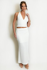 Textured Halter Neck Top