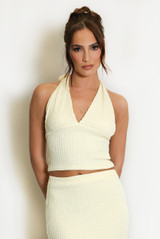 Textured Halter Neck Top