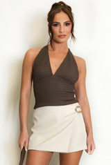 Textured Halter Neck Top