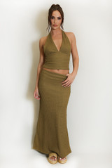 Textured Halter Neck Top