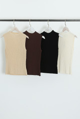 Soft Knit Ribbed Mock Neck Top