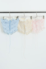 Lace Up Corset With Petal Trim