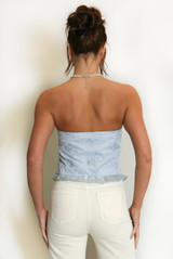 Lace Up Corset With Petal Trim