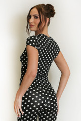 Polka Dot Cap Sleeve Top