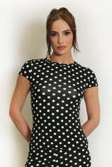Polka Dot Cap Sleeve Top