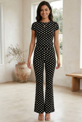 Polka Dot Flare Trousers