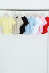 Ruched Side Short Sleeve Active Top