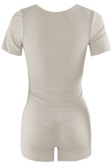 Side Gathered Crop Top and Shorts Set