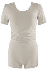 Side Gathered Crop Top and Shorts Set