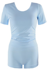 Side Gathered Crop Top and Shorts Set