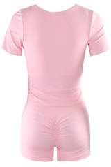 Side Gathered Crop Top and Shorts Set