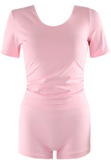 Side Gathered Crop Top and Shorts Set