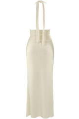 Textured Halter Neck Top and Maxi Skirt Set