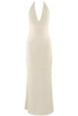 Textured Halter Neck Top and Maxi Skirt Set