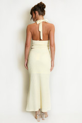 Textured Halter Neck Top and Maxi Skirt Set