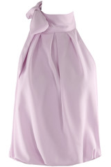 Bow Neck Balloon Hem Blouse