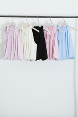 Bow Neck Balloon Hem Blouse