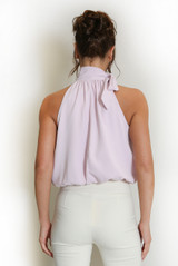 Bow Neck Balloon Hem Blouse