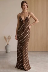Polka Dot Cut Out Back Maxi Dress