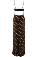 Polka Dot Cut Out Back Maxi Dress