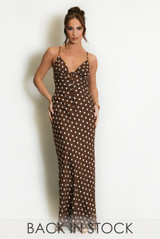 Polka Dot Cut Out Back Maxi Dress