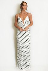Polka Dot Cut Out Back Maxi Dress