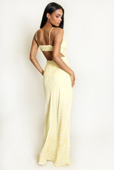 Polka Dot Cut Out Back Maxi Dress