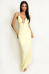 Polka Dot Cut Out Back Maxi Dress