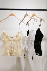 Lace Tie Up Bustier Top