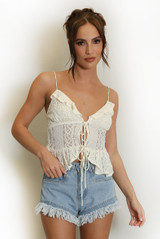 Tie Front Frilled Cami Top