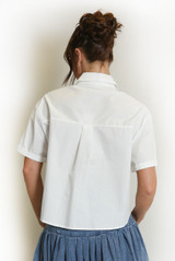 H Motif Cropped Oversized Shirt