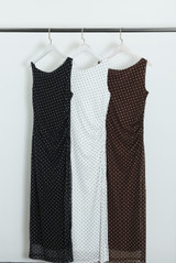 Polka Dot Wide Neck Dress
