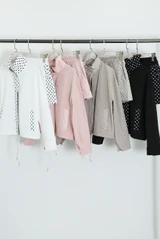 Polka Dot Trim Jacket and Shorts Set(PRE ORDER)