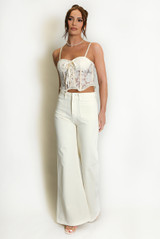 Frilled Hem Lace Corset Top
