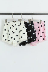 Polka Dot Lace Hem Shorts