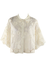 Lace Embroidered Puff Sleeve Blouse