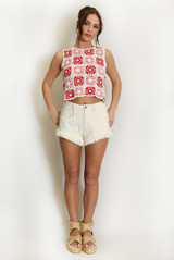 Floral Crochet Vest 