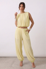 Balloon Hem sleeveless top And Trouser Set