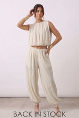 Balloon Hem sleeveless top And Trouser Set