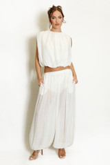 Balloon Hem sleeveless top And Trouser Set