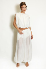 Balloon Hem sleeveless top And Trouser Set
