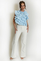 Ruffle Backless Top